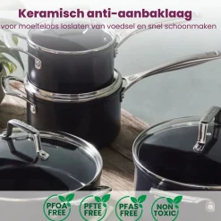 Le Creuset Essential Non-Stick Ceramic Steelpannenset, 3-delig
