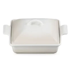 Le Creuset Heritage Ovenschaal met Deksel Vierkant, 23cm meringue