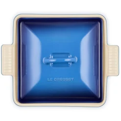 Le Creuset Heritage Ovenschaal met Deksel Vierkant, 23cm azure