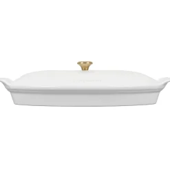 Le Creuset Heritage Ovenschaal met Deksel Vis, 1,6L wit