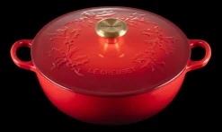 Le Creuset Holly Collection Marmite Braadpan, 26cm kersenrood