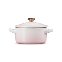 Le Creuset Mini Cocotte met hartvormige dekselknop, 10cm shell pink