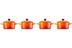 Le Creuset Mini Cocotteset, 4-delig oranjerood