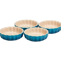 Le Creuset Mini Tartelette- en Quichevormenset, 4-delig oranjerood
