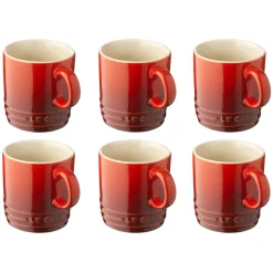 Le Creuset Mokkenset, 6-delig kersenrood