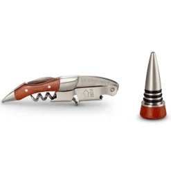 Le Creuset Screwpull Kelnersmes 2-traps met Wijnstopper GS-190, 2-delig hout