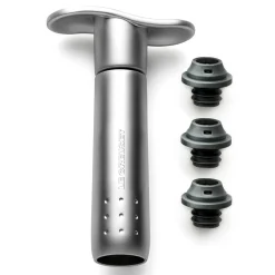 Le Creuset Screwpull Wijnpomp met 3 Stoppers WA-137, zilver