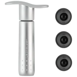 Le Creuset Screwpull Wijnpomp met 3 Stoppers WA-137, zilver