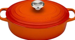 Le Creuset Signature Braadpan Laag Ovaal, 27cm oranjerood