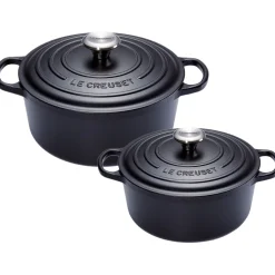 Le Creuset Signature Braadpannenset, 24+28cm mat zwart