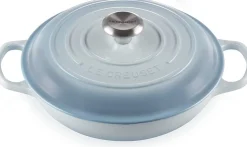 Le Creuset Signature Campagnard Braadpan, 30cm coastal blue