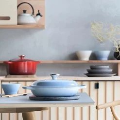 Le Creuset Signature Campagnard Braadpan, 30cm coastal blue