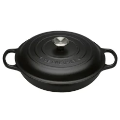 Le Creuset Signature Campagnard Braadpan (zwarte emaillelaag), 30cm mat zwart