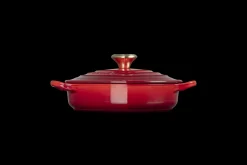 Le Creuset Signature Campagnard Braadpan Hart, 20cm kersenrood