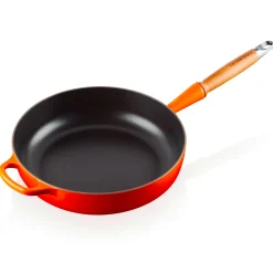 Le Creuset Signature Hapjespan met Houten Steel, 28cm oranjerood