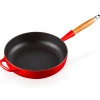 Le Creuset Signature Hapjespan met Houten Steel, 28cm kersenrood
