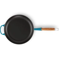 Le Creuset Signature Koekenpan met Houten Steel, 28cm deep teal