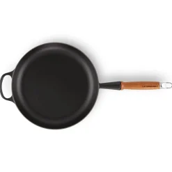 Le Creuset Signature Koekenpan met Houten Steel, 28cm mat zwart