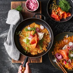 Le Creuset Signature Koekenpan met Houten Steel, 28cm mat zwart