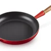 Le Creuset Signature Koekenpan met Houten Steel, 24cm kersenrood
