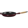 Le Creuset Signature Koekenpan met Houten Steel, 28cm garnet