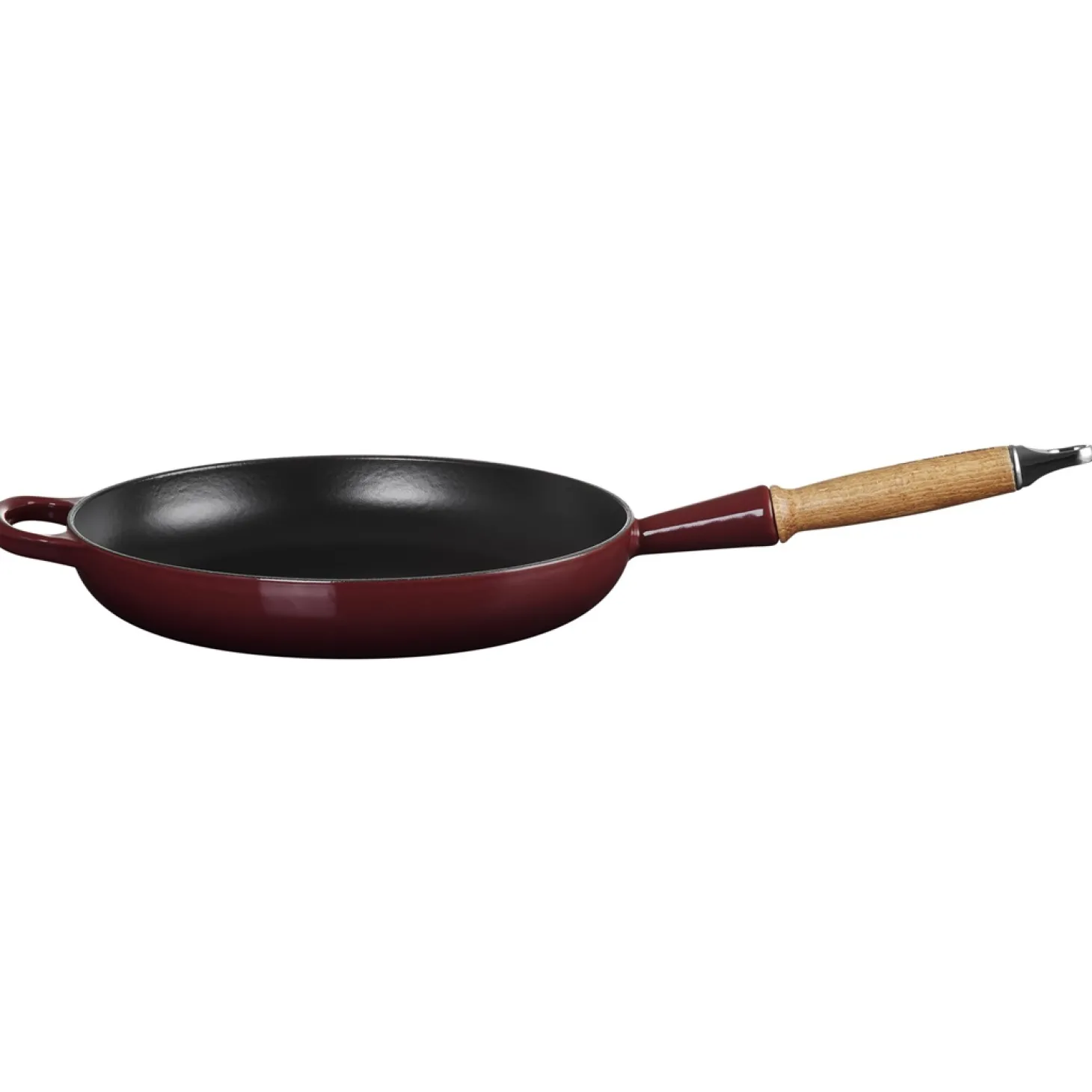 Le Creuset Signature Koekenpan met Houten Steel, 28cm garnet
