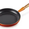 Le Creuset Signature Koekenpan met Houten Steel, 24cm oranjerood