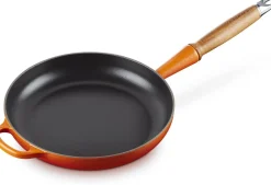 Le Creuset Signature Koekenpan met Houten Steel, 24cm oranjerood