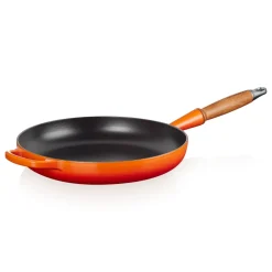 Le Creuset Signature Koekenpan met Houten Steel, 26cm oranjerood