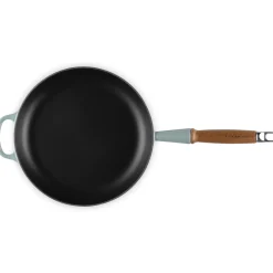 Le Creuset Signature Koekenpan met Houten Steel, 28cm sea salt
