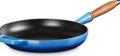 Le Creuset Signature Koekenpan met Houten Steel, 26cm azure