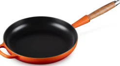 Le Creuset Signature Koekenpan met Houten Steel, 28cm oranjerood