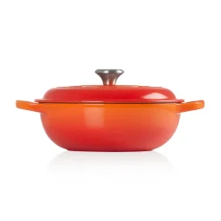 Le Creuset Signature Marmite Braadpan met Hoge Deksel, 22cm oranjerood
