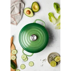 Le Creuset Signature Marmite Braadpan, 26cm bamboo green
