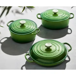 Le Creuset Signature Marmite Braadpan, 26cm bamboo green