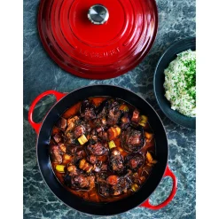 Le Creuset Signature Marmite Braadpan, 24cm kersenrood