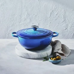 Le Creuset Signature Marmite Braadpan, 28cm azure