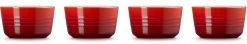 Le Creuset Stoneware Mini Ramekins, kersenrood 4stuks