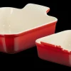 Le Creuset Stoneware Ovenschalenset Vierkant, 13+20cm kersenrood