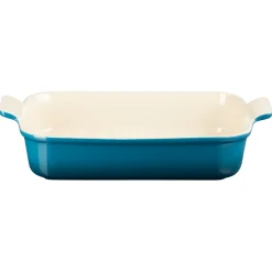 Le Creuset Stoneware Ovenschaal Rechthoekig, 32x25cm deep teal