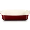 Le Creuset Stoneware Ovenschaal Rechthoekig, 32x25cm garnet