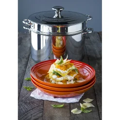 Le Creuset Stoneware Pastabord, 22cm oranjerood