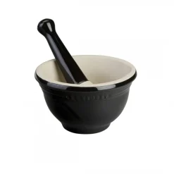 Le Creuset Stoneware Vijzel met Stamper, 11,5cm ebbenzwart
