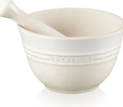 Le Creuset Stoneware Vijzel met Stamper, 11,5cm meringue