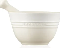 Le Creuset Stoneware Vijzel met Stamper, 11,5cm meringue