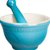 Le Creuset Stoneware Vijzel met Stamper, 11,5cm caribbean blue