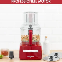 Magimix CS 5200 XL Premium Foodprocessor + Blokjes- en Staafjeskit, rood