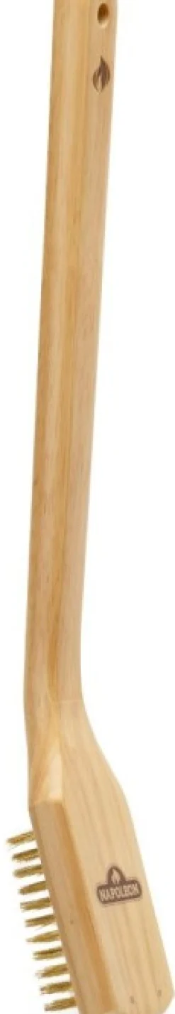 Napoleon Essential Messing Grillborstel met Houten Handvat