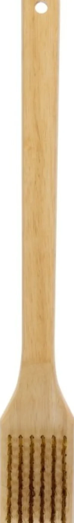 Napoleon Essential Messing Grillborstel met Houten Handvat