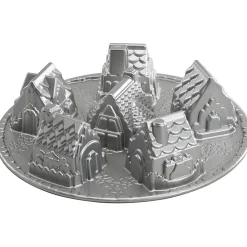 Nordic Ware Cozy Village Cakelet Bakvorm, 6-vaks zilver